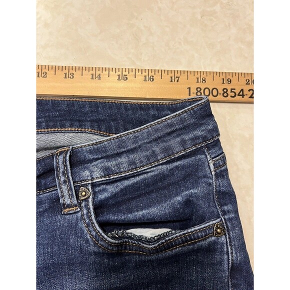 Kut from the Kloth Katy Boyfriend Jeans Womens 14W Dark Wash Blue Denim Raw Hem - Picture 10 of 12